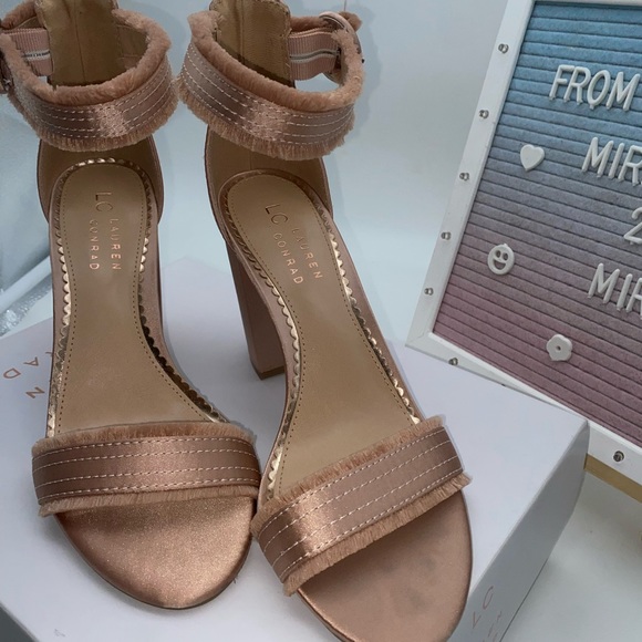 EUC Lauren Conrad LC Rose Gold Heels size 9 - Picture 2 of 5